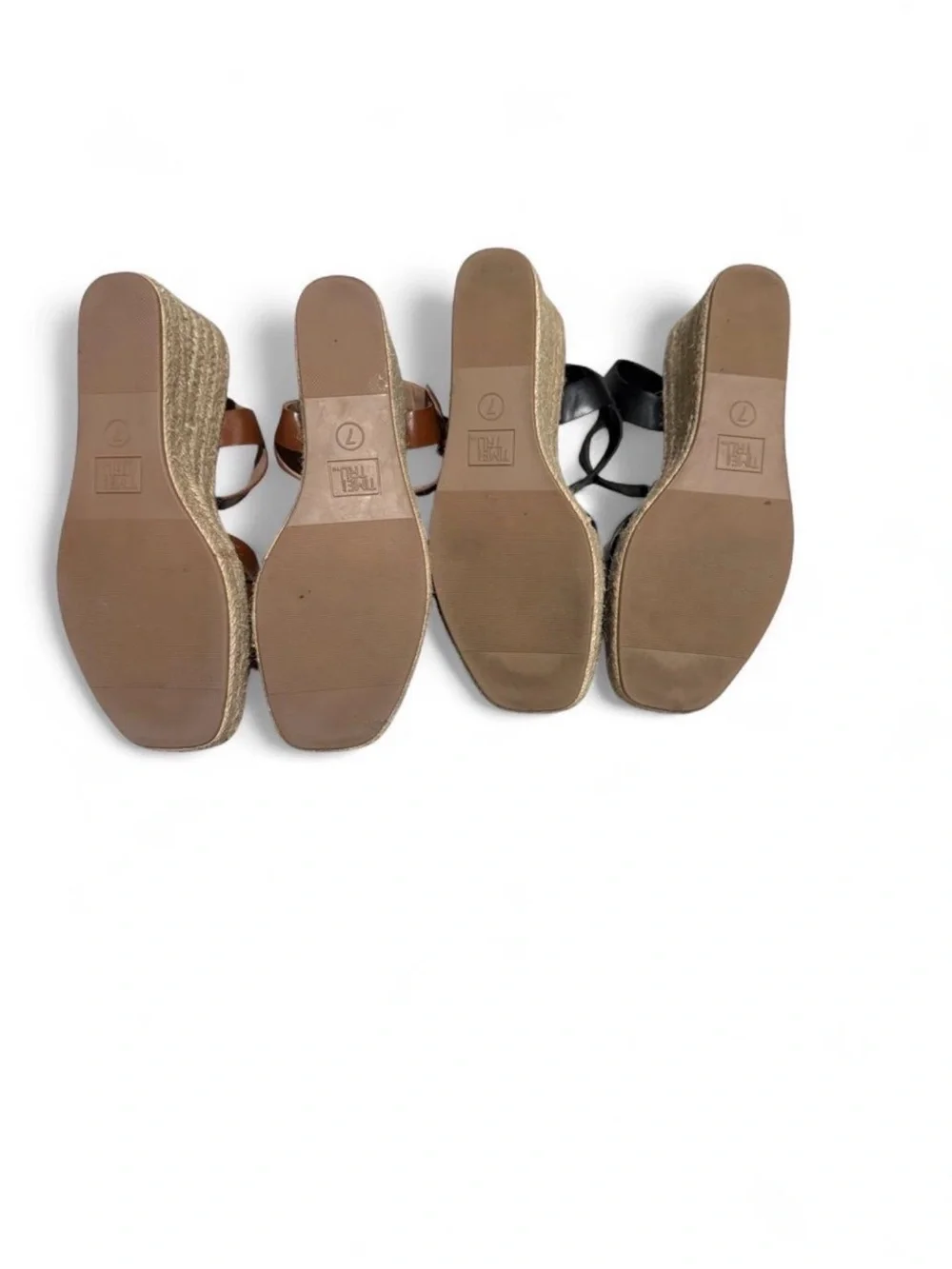 Time and Tru Wedge Sandals in Brown and Black